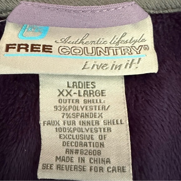 Free Country Women's Deep Purple Hood Jacket XXL Winter Fall - Picture 14 of 15